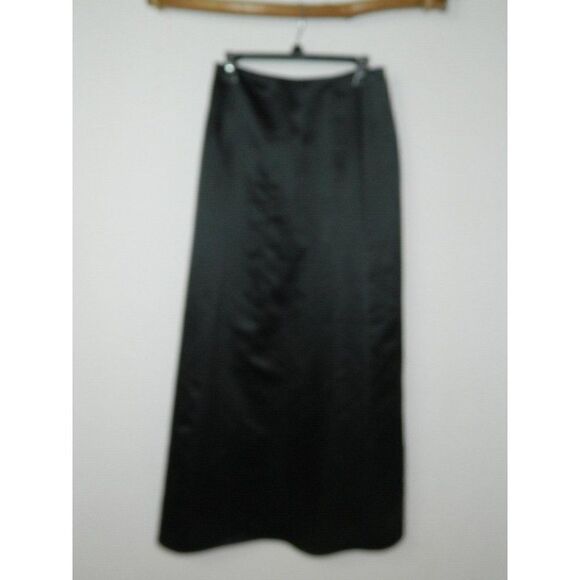 Jessica McClintock Collections Skirt Black‎ Satin '90s Y2K Maxi Skirt Size 8 - Picture 2 of 7